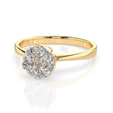 Illusion Diamond Ring Round 0.1ct by Qutahia Jewellery