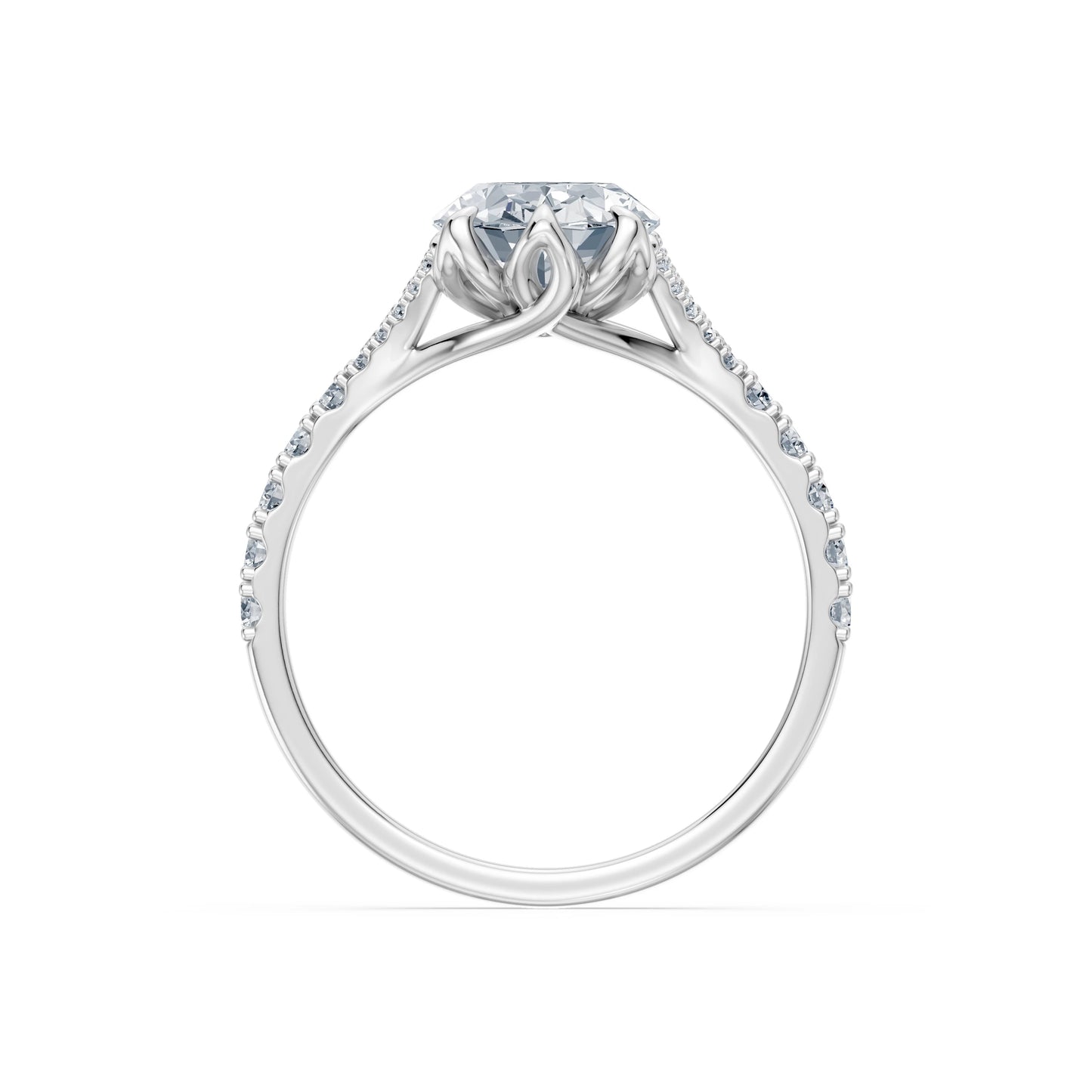 Oval Lab Grown Diamond Micro Pave Eternity Ring 2.0ct by Qutahia Jewellery