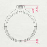 Solitaire Diamond Ring Round 0.3ct by Qutahia Jewellery