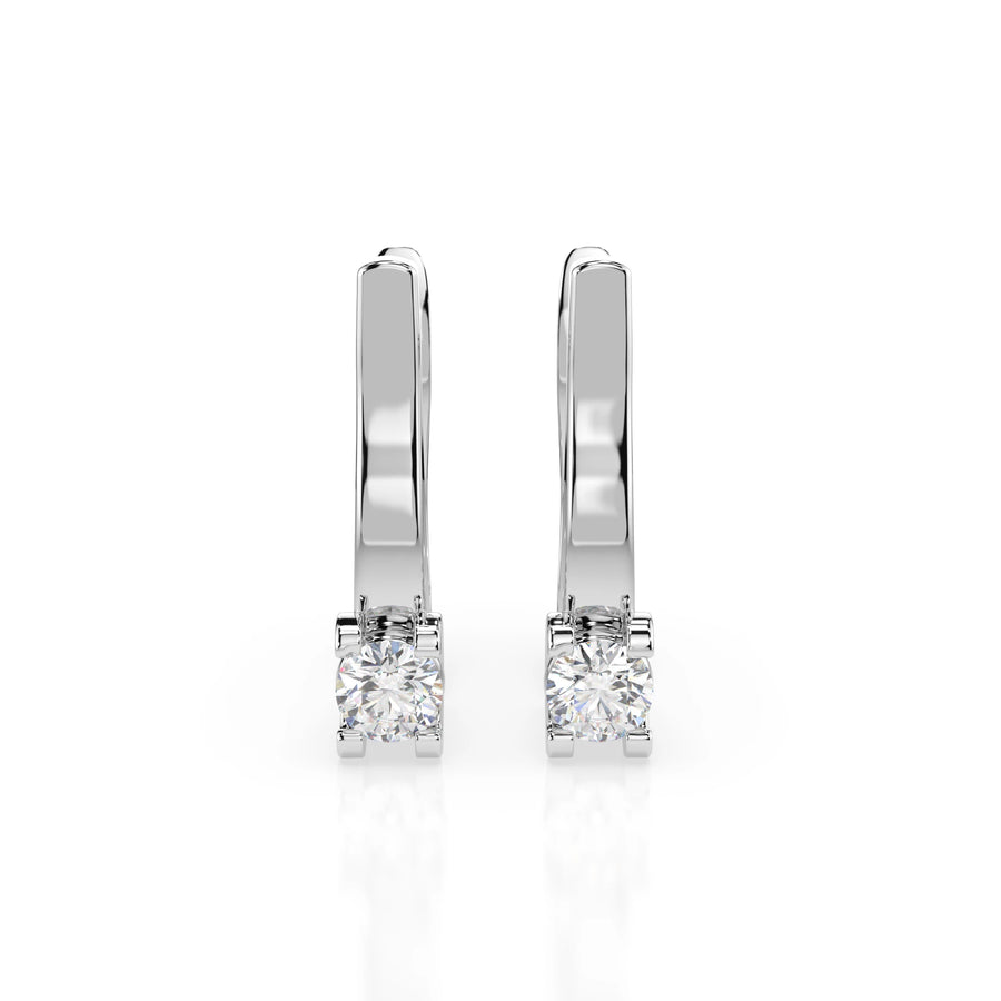 Small Diamond Earrings Round 0.2ct by Qutahia Jewellery