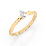 Solitaire Diamond Ring Pear 0.3ct by Qutahia Jewellery