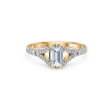 Emerald Lab Grown Diamond Micro Pave Eternity Ring 1.5ct by Qutahia Jewellery