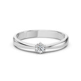 Solitaire Diamond Ring Round 0.1ct by Qutahia Jewellery