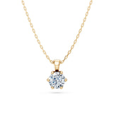 Round Brilliant Diamond Solitaire Necklace 0.5ct by Qutahia Jewellery