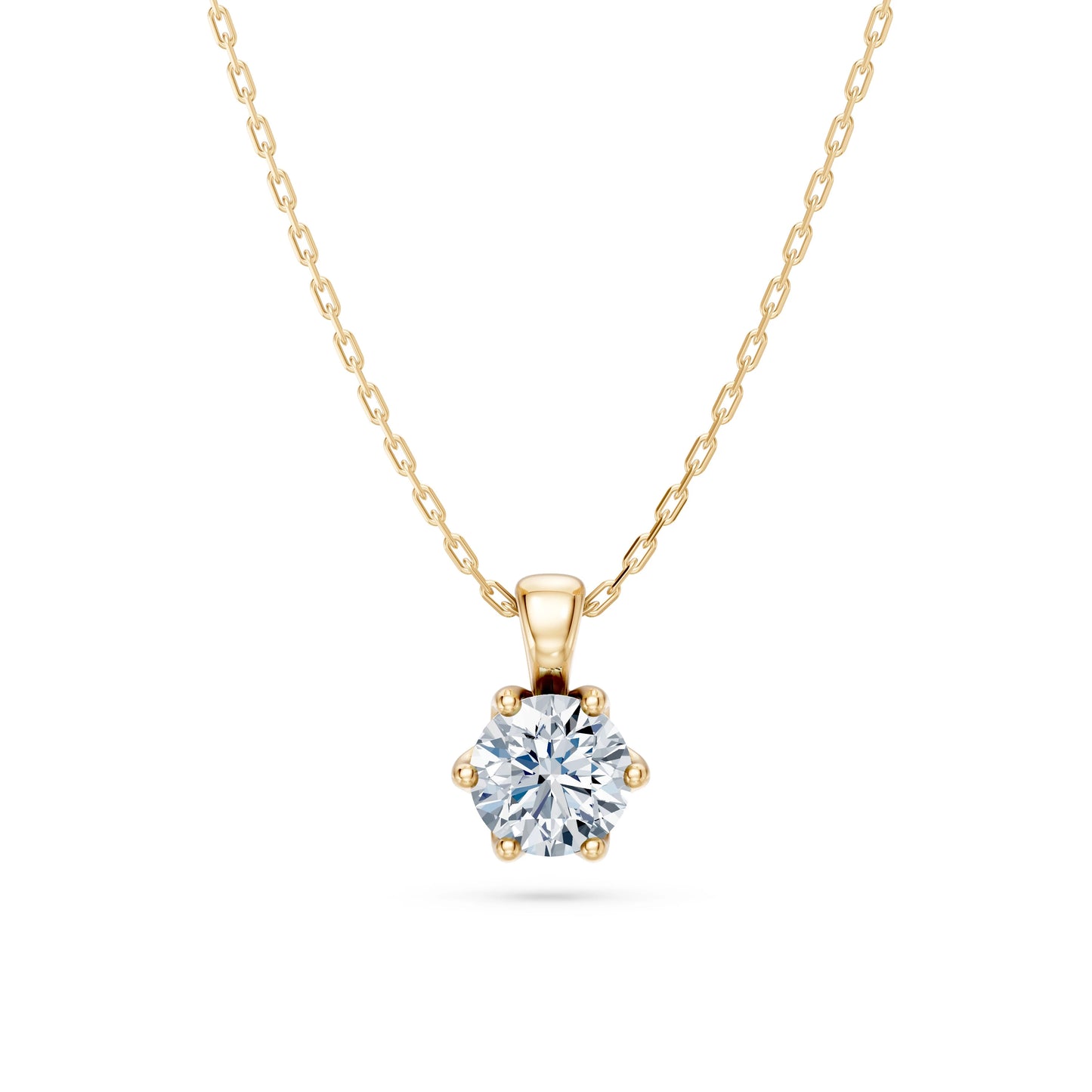 Round Brilliant Diamond Solitaire Necklace 0.5ct by Qutahia Jewellery