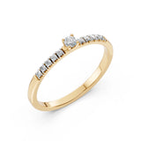Solitaire Eternity Diamond Ring Round 0.07ct by Qutahia Jewellery