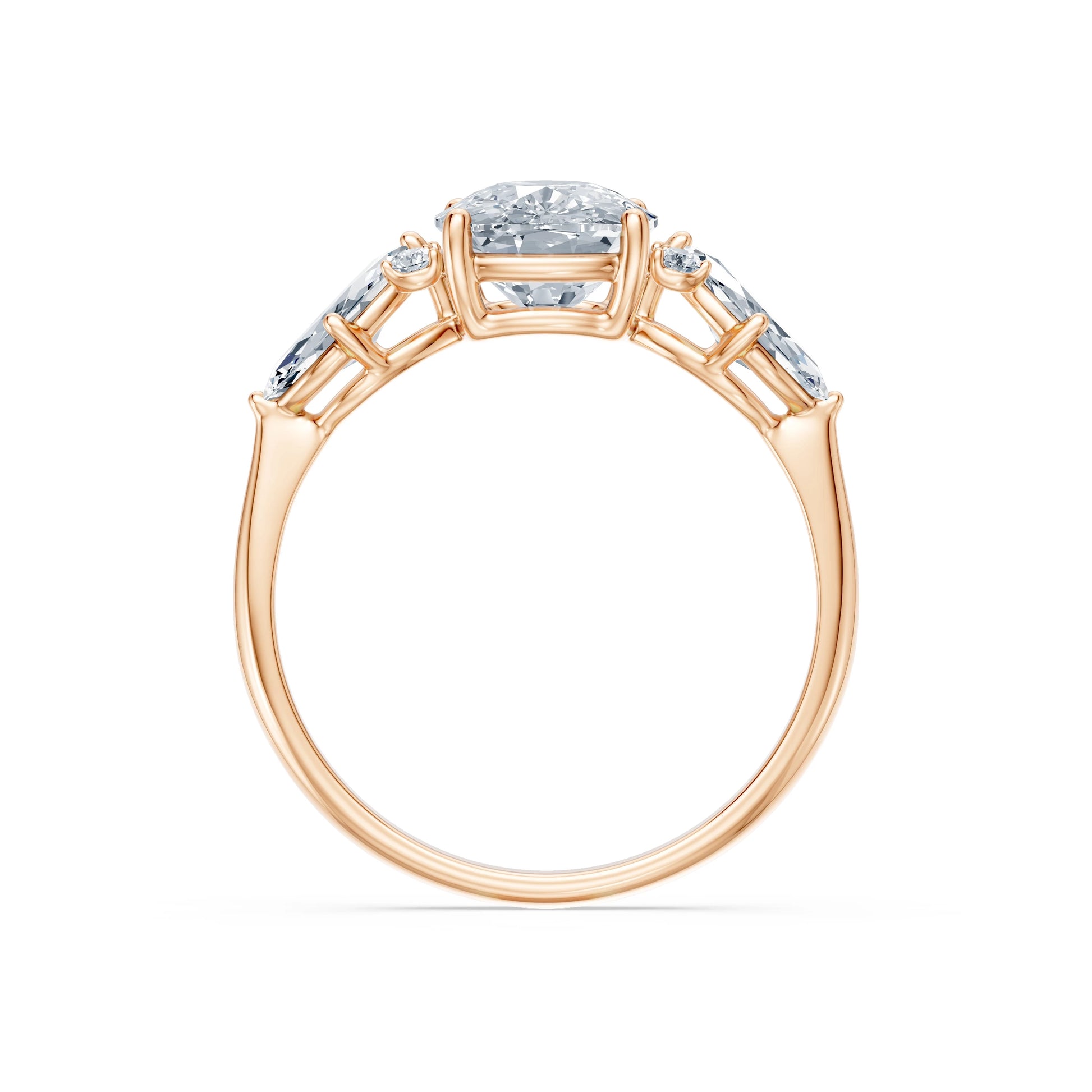 Cushion Lab Grown Diamond Side Stone Eternity Ring 2.0ct by Qutahia Jewellery