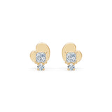 Small Diamond Earrings Princess 0.2ct by Qutahia Jewellery