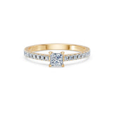 Solitaire Eternity Diamond Ring Princess 0.3ct by Qutahia Jewellery