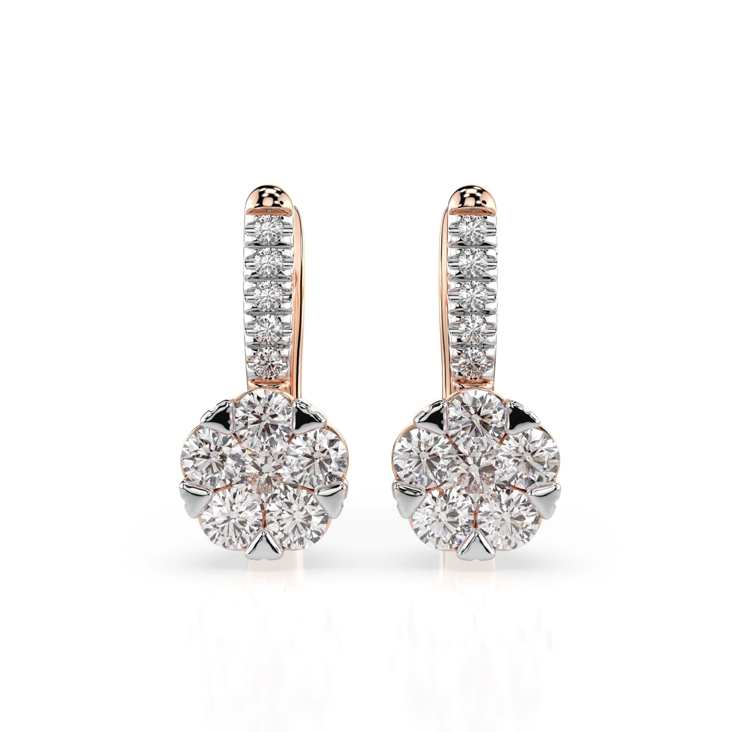 Illusion Earring (Round), 0.2 ct — 102-10015/4(3.0)