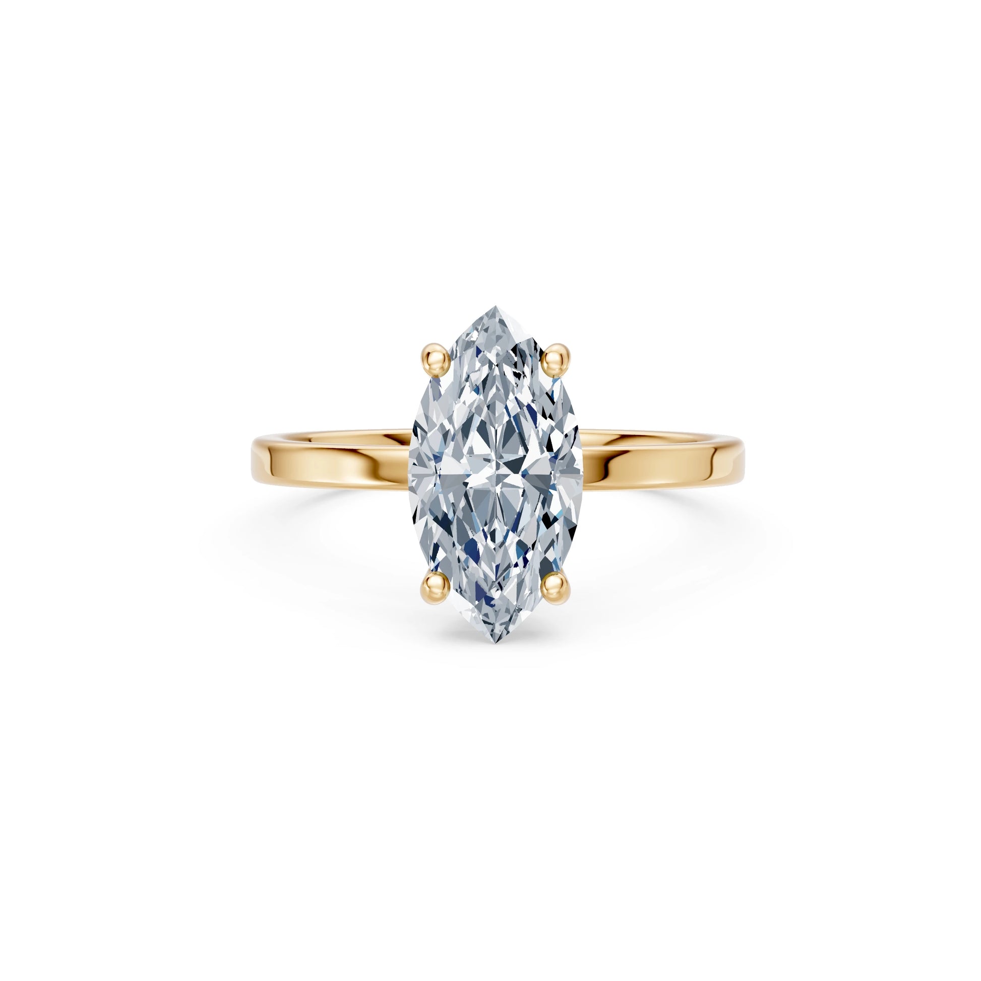 Marquise Lab Grown Diamond Solitaire Engagement Ring 2.0ct by Qutahia Jewellery
