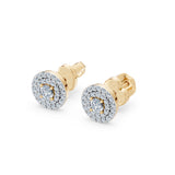 Illusion Diamond Earrings Round Brilliant 0.17ct by Qutahia Jewellery