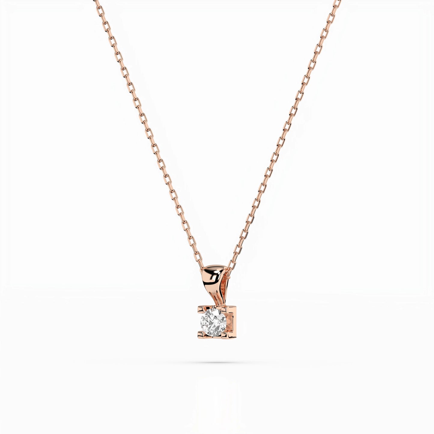 Solitaire Necklace (Round), 0.15 ct — 104-10013(3.4)