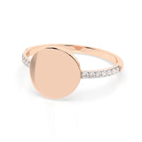Minimalist Diamond Ring Round 0.14ct by Qutahia Jewellery