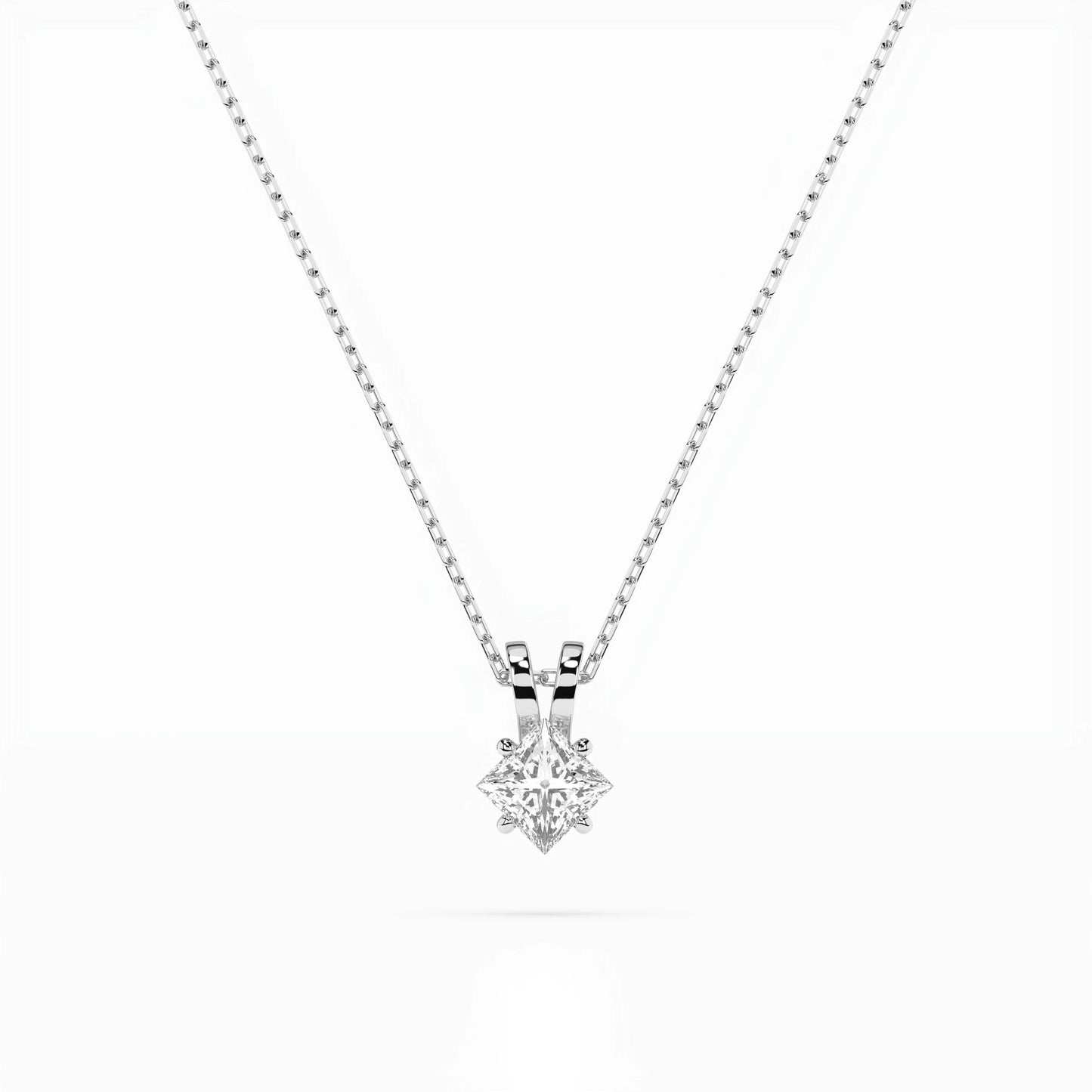 Solitaire Necklace (Princess), 0.3 ct — 104-10070(0.30)PR