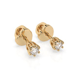 Diamond Stud Earrings Round 0.12ct by Qutahia Jewellery
