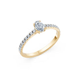 Solitaire Eternity Diamond Ring Oval 0.3ct by Qutahia Jewellery