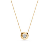 Diamond Pendant Necklace Round 0.15ct by Qutahia Jewellery