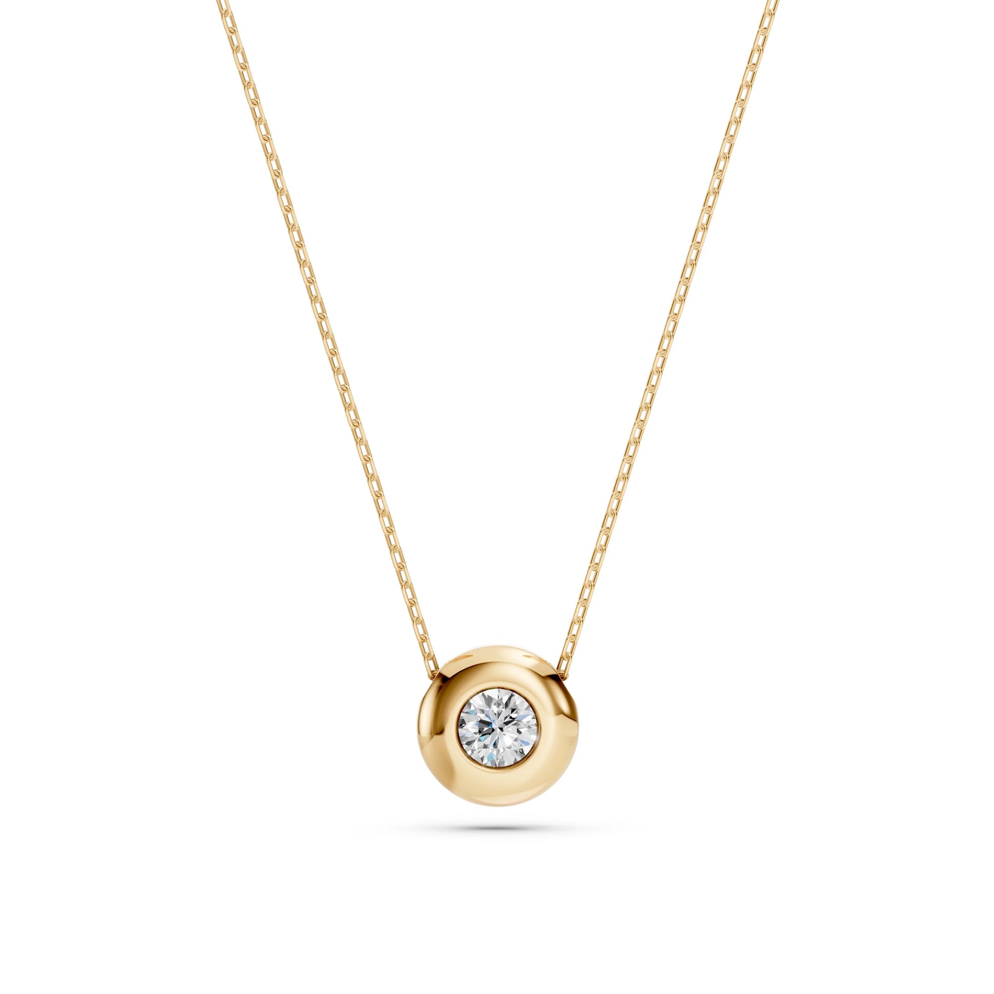 Solitaire Necklace (Round), 0.15 ct — 104-10007(3.4)