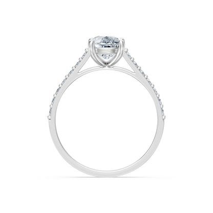 Cushion Lab Grown Diamond Pave Eternity Ring 1.5ct by Qutahia Jewellery