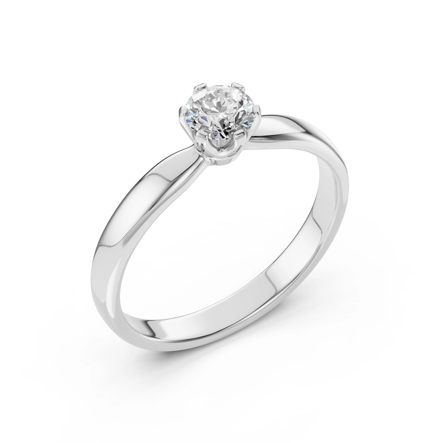 Solitaire Diamond Ring Round 0.45ct by Qutahia Jewellery