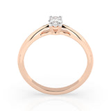 Solitaire Diamond Ring Oval 0.3ct by Qutahia Jewellery