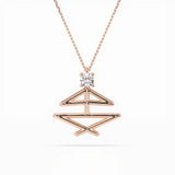 Delicate Diamond Necklace Round 0.1ct by Qutahia Jewellery