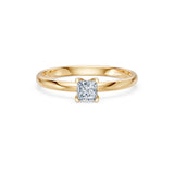 Solitaire Diamond Ring Princess 0.3ct by Qutahia Jewellery