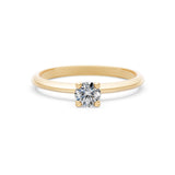 Solitaire Diamond Ring Round Brilliant 0.3ct by Qutahia Jewellery