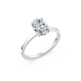 Oval Lab Grown Diamond Solitaire Engagement Ring 1.5ct by Qutahia Jewellery
