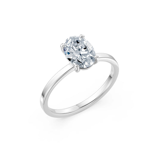Oval Lab Grown Diamond Solitaire Engagement Ring 1.5ct by Qutahia Jewellery