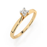 Solitaire Diamond Ring Round 0.06ct by Qutahia Jewellery