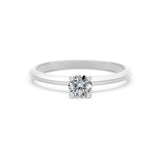 Solitaire Diamond Ring Round Brilliant 0.3ct by Qutahia Jewellery