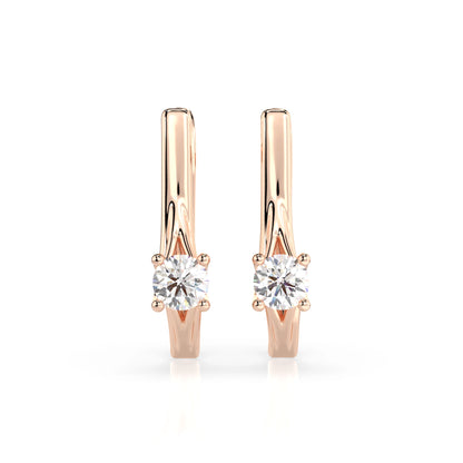 Solitaire English Lock Earring (Round), 0.2 ct — 102-10014(3.0)