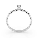 Solitaire Diamond Ring Round 0.08ct by Qutahia Jewellery