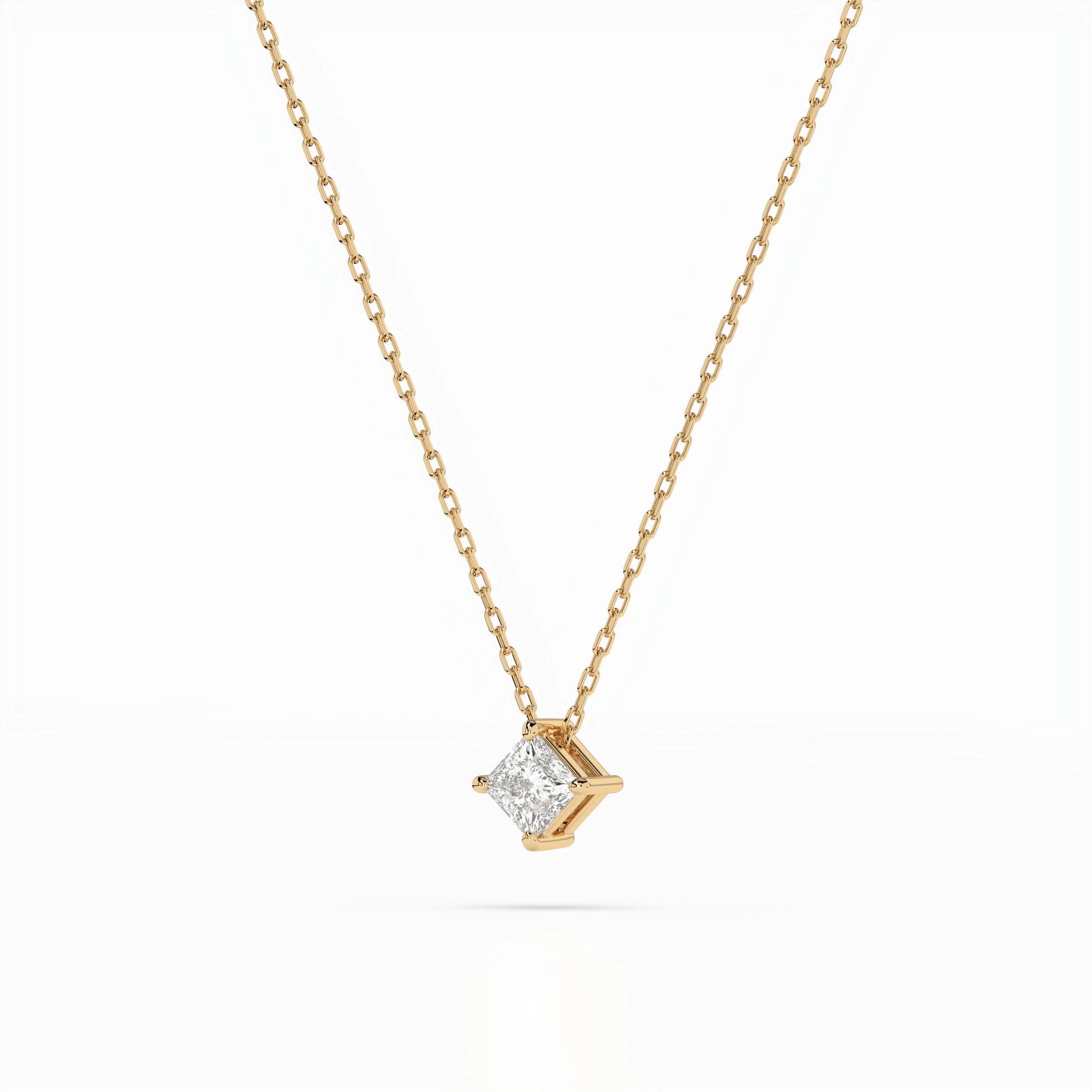 Solitaire Necklace (Princess), 0.1 ct — 104-10055(2.5)PR