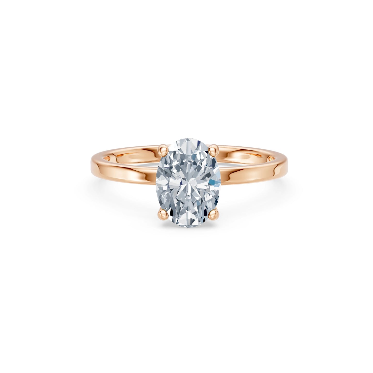 Oval Lab Grown Diamond Solitaire Engagement Ring 1.5ct by Qutahia Jewellery