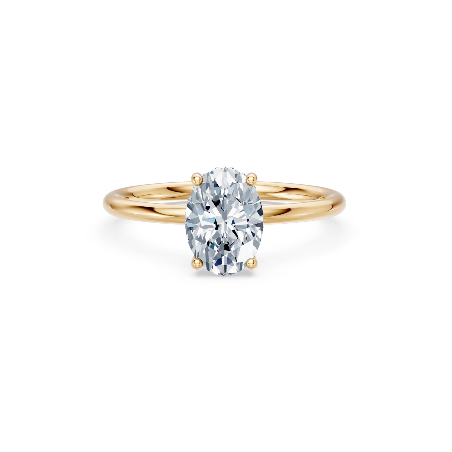 Oval Lab Grown Diamond Micro Pave Engagement Ring 1.5ct by Qutahia Jewellery