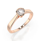 Solitaire Diamond Ring Round 0.2ct by Qutahia Jewellery