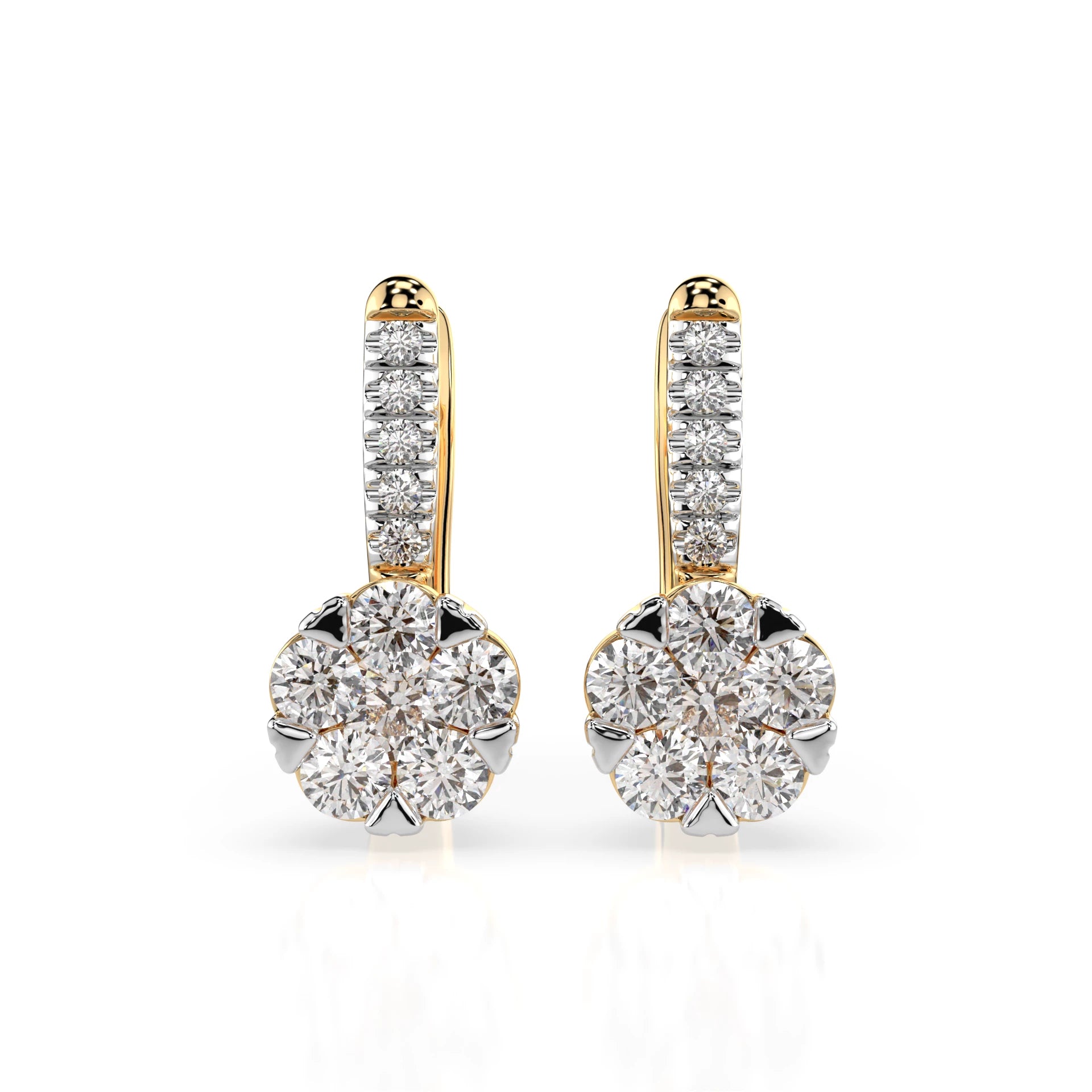 Illusion Earring (Round), 0.2 ct — 102-10015/4(3.0)