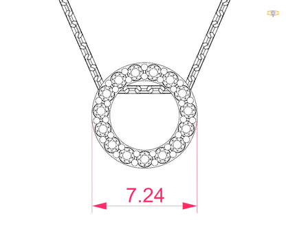Minimalism Necklace (Round), 0.09 ct — 104-10028