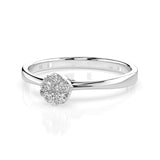 Illusion Diamond Ring Round 0.03ct by Qutahia Jewellery