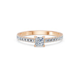 Solitaire Eternity Diamond Ring Princess 0.3ct by Qutahia Jewellery