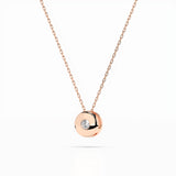 Diamond Pendant Necklace Round 0.04ct by Qutahia Jewellery