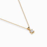 Diamond Pendant Necklace Round 0.08ct by Qutahia Jewellery