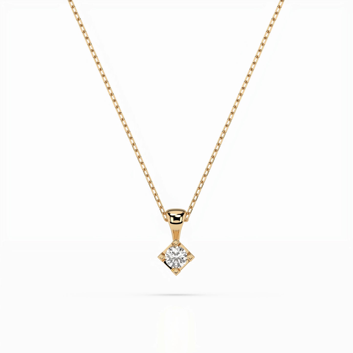 Solitaire Necklace (Round), 0.08 ct — 104-10014(2.7)