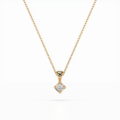 Solitaire Necklace (Round), 0.08 ct — 104-10014(2.7)