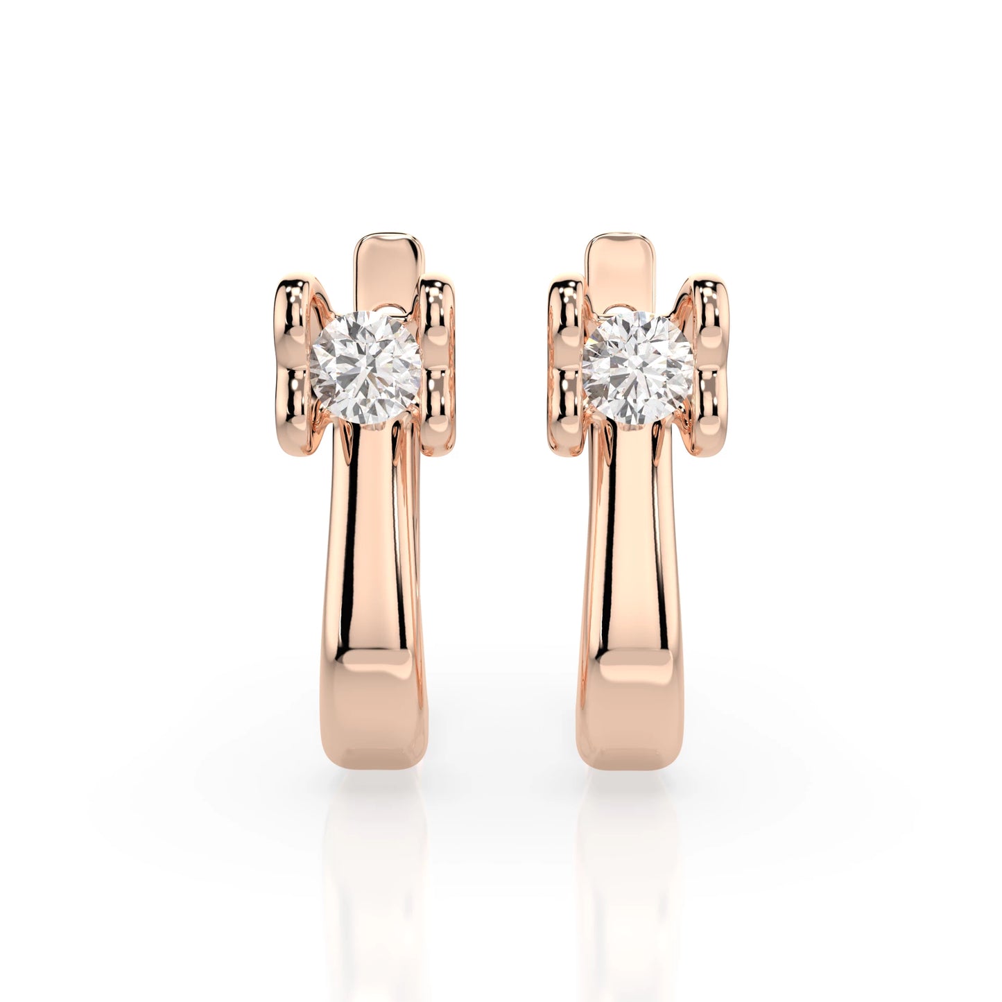 Solitaire English Lock Earring (Round), 0.2 ct — 102-10013(3.0)