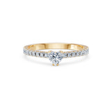 Solitaire Eternity Diamond Ring Heart 0.3ct by Qutahia Jewellery