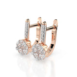 Illusion Diamond Earrings Round 0.2ct by Qutahia Jewellery